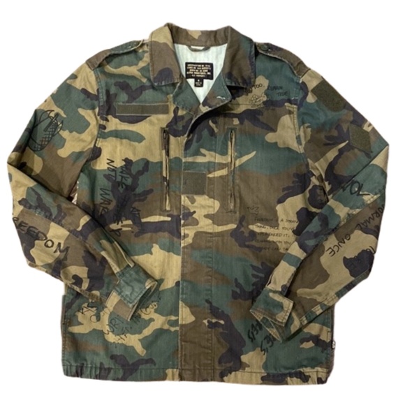 Alpha Industries Green Camouflage Military Jacket - Picture 3 of 16